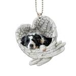 Border Collie Angel Wing Memorial Rearview Ornament