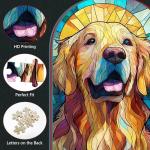 Stained Glass Golden Retriever Dog Jigsaw Puzzle