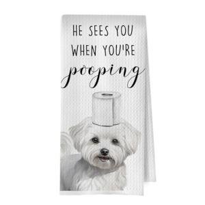 Funny Maltese Hand Towels for Dog Lovers