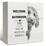 Funny Goldendoodle Bathroom Decor Wooden Sign