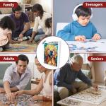 Stained Glass Golden Retriever Dog Jigsaw Puzzle