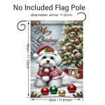 Merry Christmas Maltese Terrier Garden Flag