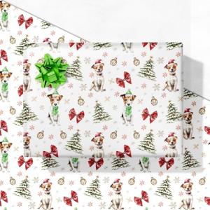 Funny Dog Christmas Wrapping Paper - Jack Russell Design