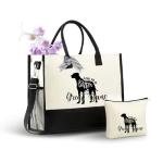 Great Dane Canvas Tote Bag with Zipper Closure
