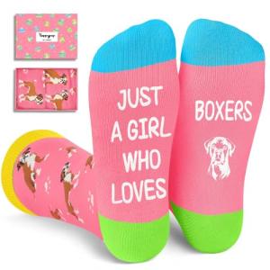 HAPPYPOP Funny Boxer Dog Socks for Dog Lovers