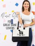 Great Dane Canvas Tote Bag with Zipper Closure