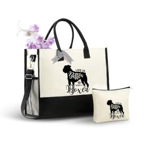 Boxer Dog Canvas Tote Bag for Dog Lovers