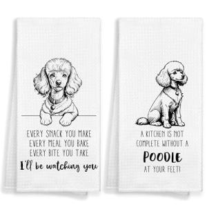 Cute Poodle Kitchen Towels Set for Dog Lovers