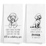 Cute Poodle Kitchen Towels Set for Dog Lovers