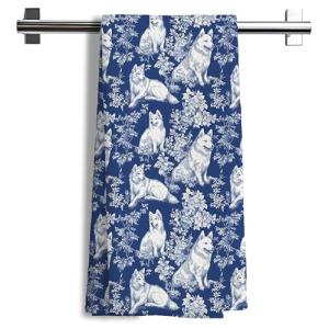Siberian Husky Floral Kitchen Towels for Dogs