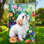Shih Tzu Double-Sided Garden Flag for Outdoors