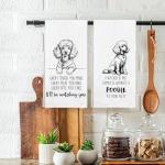 Cute Poodle Kitchen Towels Set for Dog Lovers