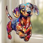 Colorful Dachshund Acrylic Suncatcher for Dog Lovers