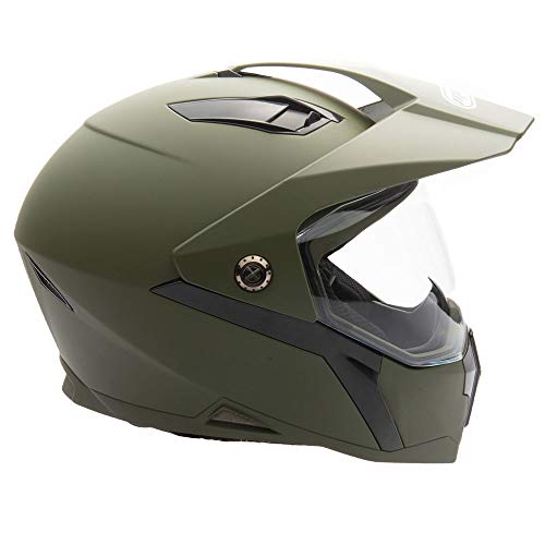MMG Dual Sport Flip-Up Helmet - Matte Green