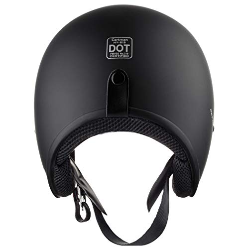 Cartman Retro 3/4 Open Face Motorcycle Helmet, Matte Black