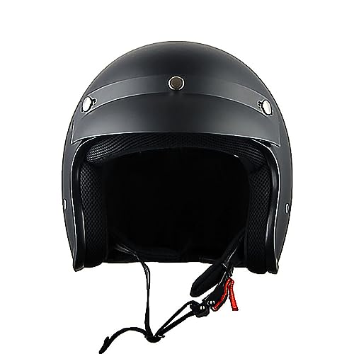 1Storm Open Face Half Helmet Matt Black Large