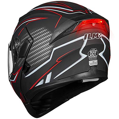 ILM Dual Visor Modular Full Face Helmet - LED
