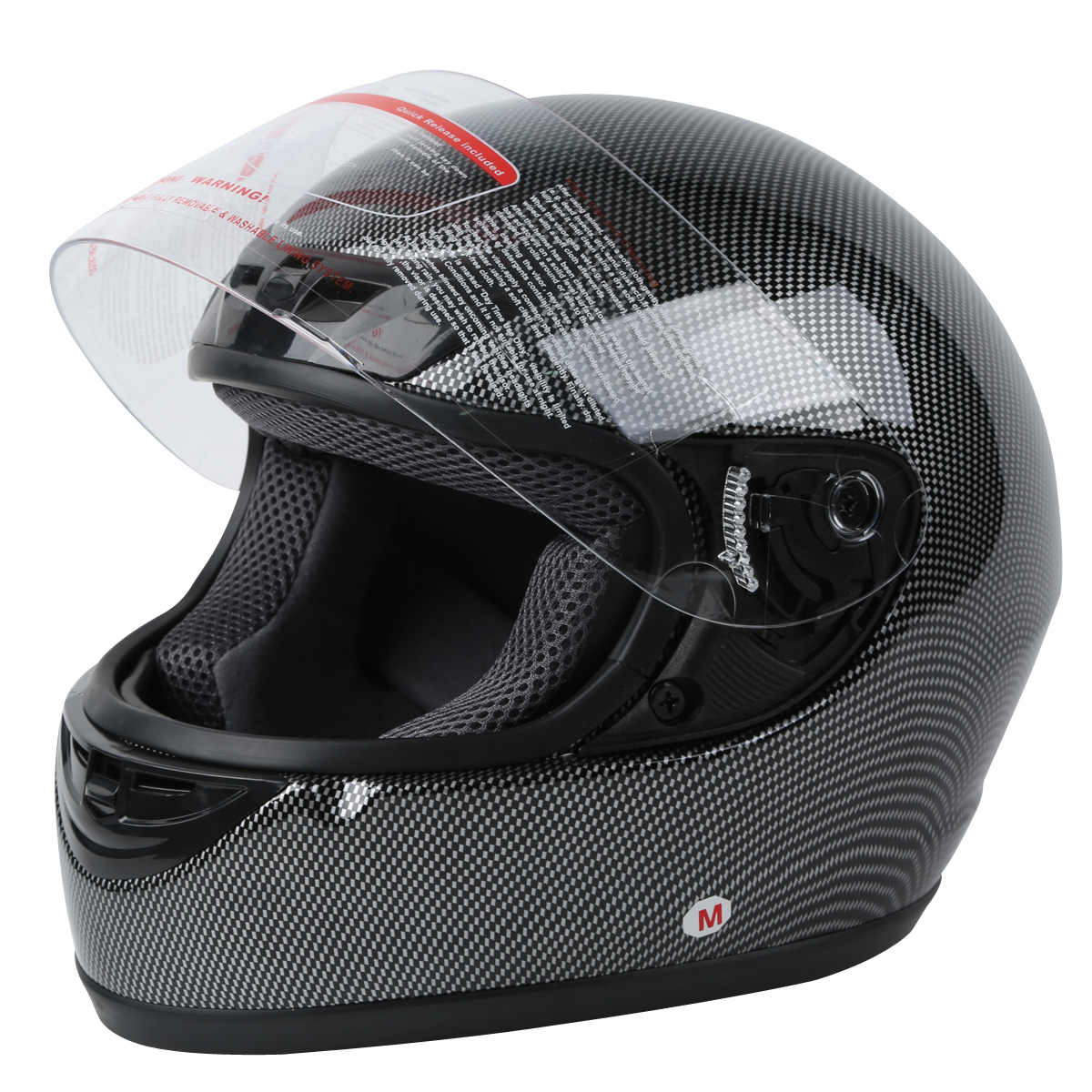 TCMT Black Carbon Fiber Full Face Motorcycle Helmet