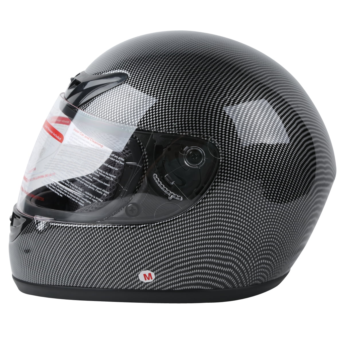 TCMT Black Carbon Fiber Full Face Motorcycle Helmet