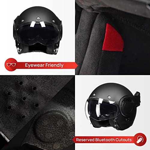 ILM Vintage Modular Full Face Motorcycle Helmet