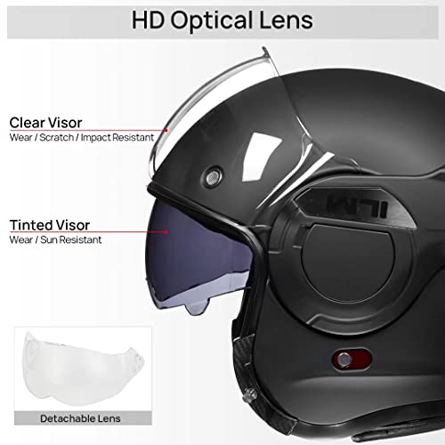 ILM Vintage Modular Full Face Motorcycle Helmet