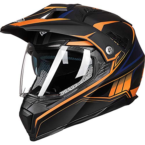 ILM Dual Sport Full Face Motorcycle Helmet - Orange