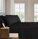 Softest 6-Piece Damask Stripe Sheet Set - Queen Black