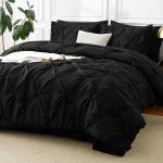 CozyLux Queen Black Comforter Set, 7 Pieces