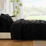 CozyLux Queen Black Comforter Set, 7 Pieces