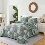 Sage Green Boho King Quilt Set - 3 Pieces