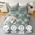 Sage Green Boho King Quilt Set - 3 Pieces