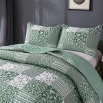 Sage Green Boho King Quilt Set - 3 Pieces