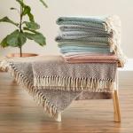 DII Gray Diamond Woven Cotton Throw Blanket 50x60