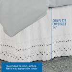 Ruffled White Eyelet Bed Skirt with Scalloped Edge