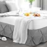 Dark Grey Pinch Pleat Queen Bed Skirt