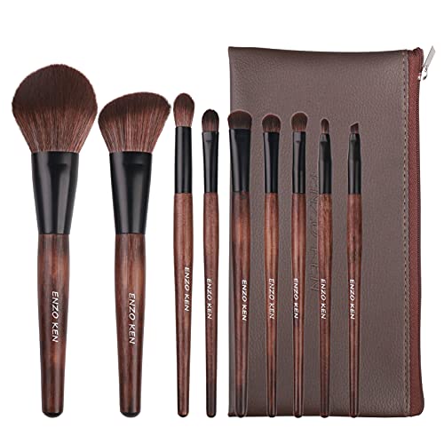 Organic Bamboo Makeup Brush Set with Travel Bag