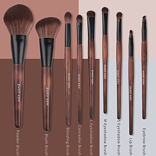 Organic Bamboo Makeup Brush Set with Travel Bag