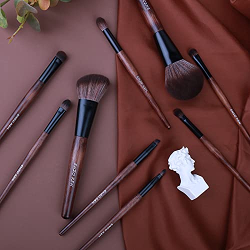 Organic Bamboo Makeup Brush Set with Travel Bag
