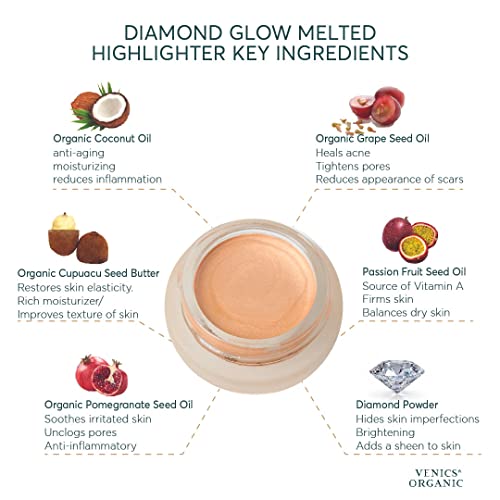 VEGAN Diamond Glow Melted Organic Highlighter - Pale Gold