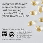 Vitamin D3 with Coconut MCT Oil 5000iu Softgels
