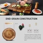 Acacia Wood End Grain Cutting Board with Handle