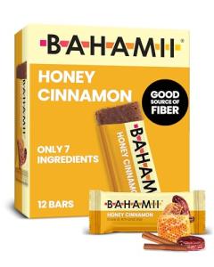 Bahamii Honey Cinnamon Snack Bars, Gluten Free, 12 Pack