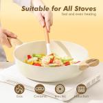 SENSARTE Nonstick Ceramic Frying Pan with Lid