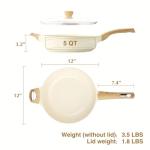 SENSARTE Nonstick Ceramic Frying Pan with Lid