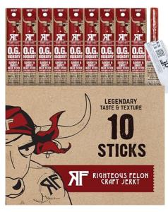 Righteous Felon Grass Fed Beef Sticks, 10 Count