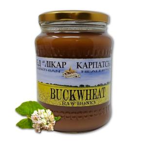 Pure Carpathian Raw Buckwheat Honey in Glass Jar