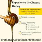 Pure Carpathian Raw Buckwheat Honey in Glass Jar