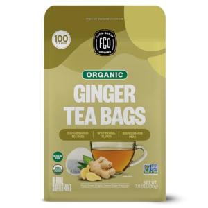 FGO Organic Ginger Tea Bags - 100 Count