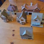 Set of Six 00 Gauge Residential Buildings