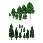 22pcs Mini Model Trees for Railway Dioramas